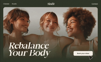 Erstellen Sie mit dem webgo Homepage-Baukasten Ihren eigenen professionellen Shop und bieten Sie ab sofort auch Beratung, Dienstleistungen oder Service-Termine direkt über Ihre Website an. Das Bild zeigt eine GIF auf englisch, die eine möglichen Terminbuchung auf einer Website nachstellt.