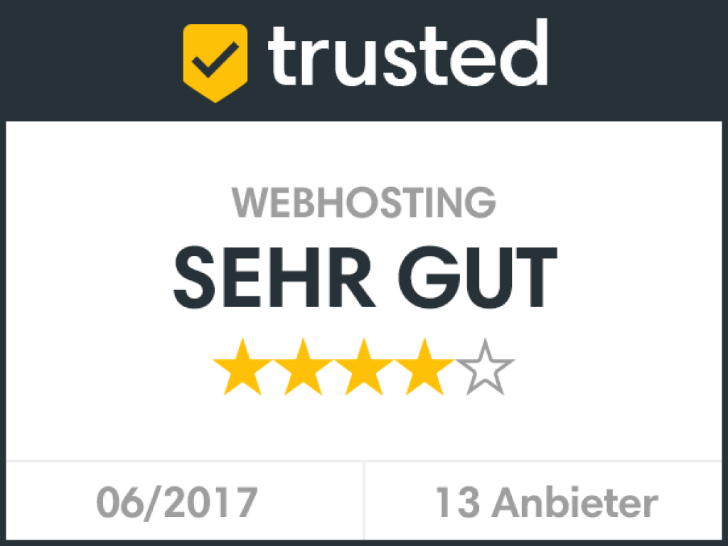 Unsere Webhosting-Tarife werden von trusted.de mit „Sehr Gut“ bewertet! Jetzt Webhosting-Buchen auf webgo.de.