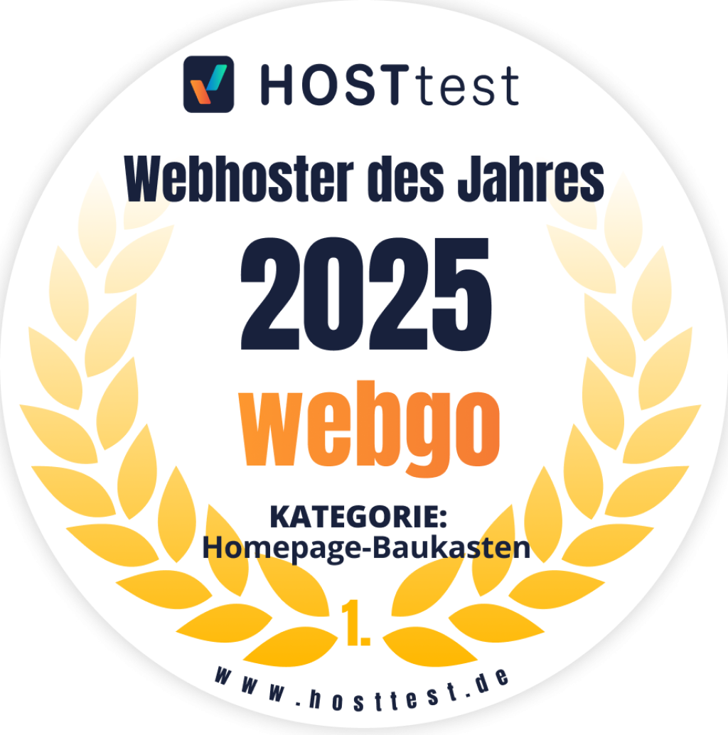 webgo ist Webhoster des Jahres 2025 in der Kategorie Homepage-Baukasten!.