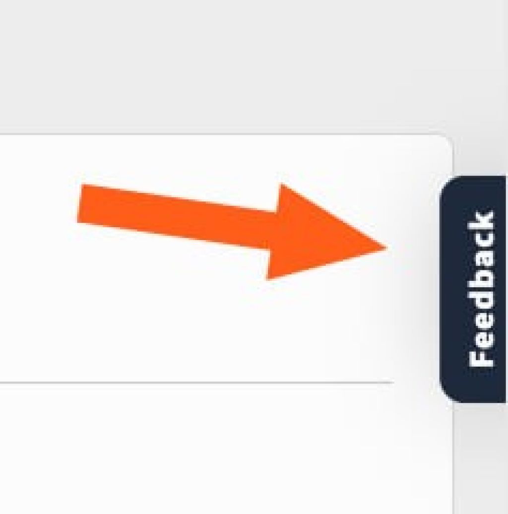 Feedback-Button im webgo Kundenportal, &uuml;ber den Nutzer direkt R&uuml;ckmeldungen, Fehler oder Verbesserungsvorschl&auml;ge zur jeweiligen Seite senden k&ouml;nnen.