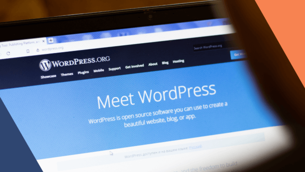 Startseite von WordPress.org mit der Überschrift ‚Meet WordPress‘, die Besucher zur Nutzung der Open-Source-Software für Webseiten, Blogs und Apps einlädt.