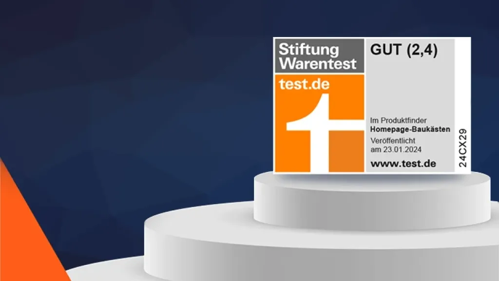 Der Homepage Baukasten von webgo erhält den Stiftung Warentest Testsiegel "GUT".