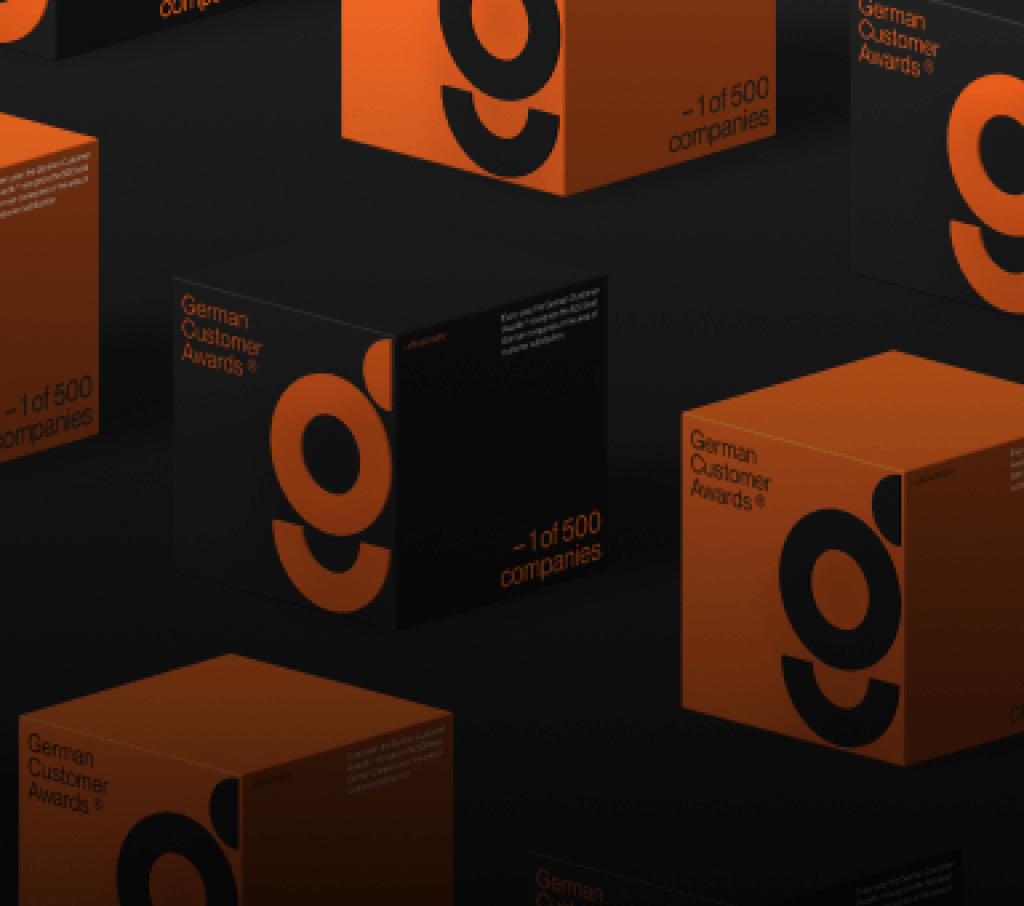 Grafik zu den German Customer Award 2025, welchen webgo erhalten hat.