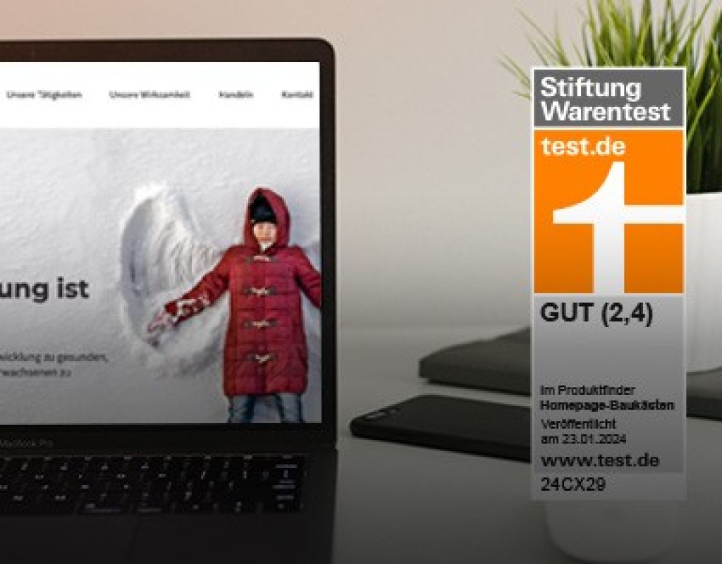 Der Homepage-Baukasten der webgo GmbH wird von Stiftung Warentest mit "GUT" bewertet!.
