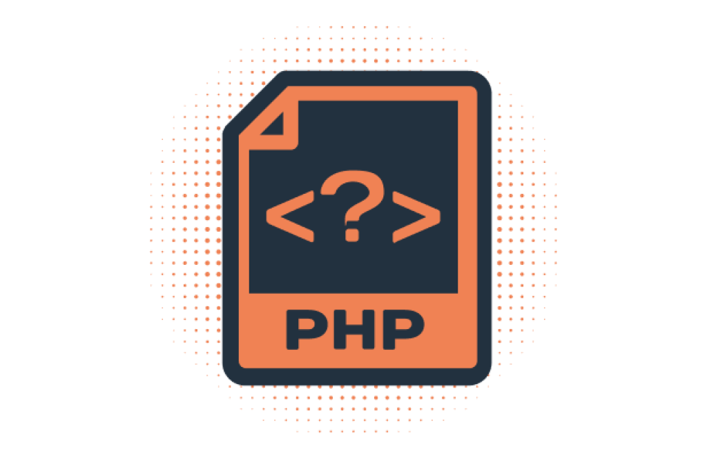 Icon einer PHP-Datei mit Code-Symbol, das den PHP Extended Support von webgo darstellt &ndash; sichere und stabile Nutzung von PHP-Versionen auch nach dem offiziellen End-of-Life ohne regul&auml;re Sicherheitsupdates.